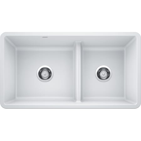 Blanco Sink, Reversible 1-3/4 w/Low Divide, White 442524