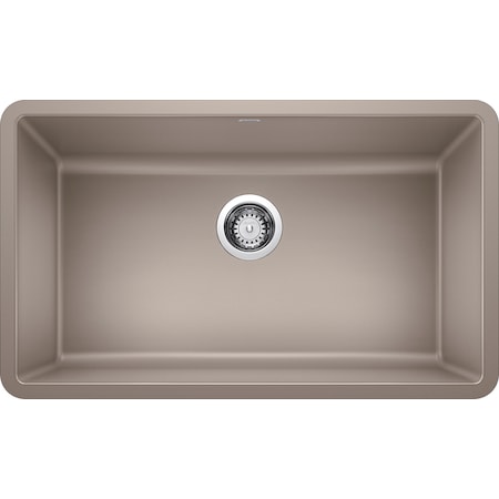 Blanco PRECIS UdrMt Granite Composite 30" 1-Bowl Kitchen Sink Truffle 442531