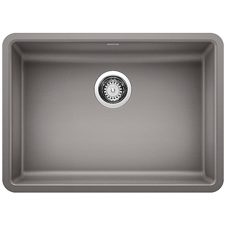 Blanco Precis Silgranit ADA Single Bowl Undermount Kitchen Sink - Metallic Gray 442545