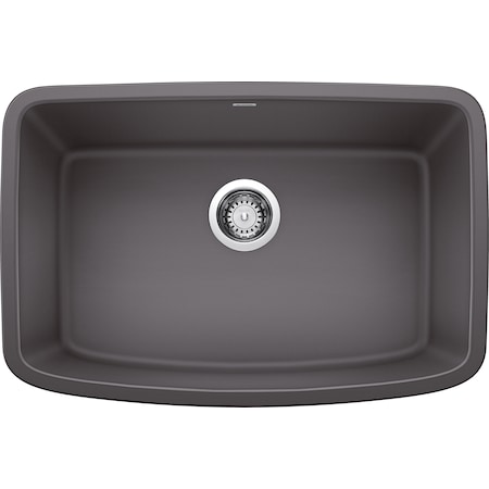 Blanco Valea Silgranit 27" Single Bowl Undermount Kitchen Sink - Cinder 442548