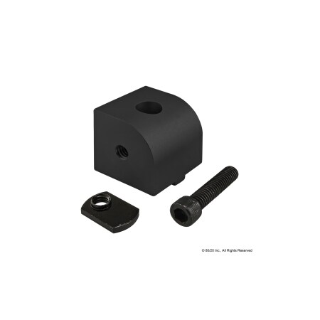 80/20 Blk 15S 0 Deg Right Angle Living Nub 4425-BLACK