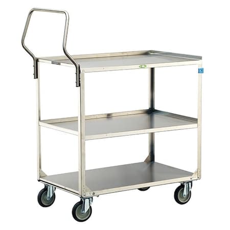 Lakeside Stainless Steel Handler Series 3 Shelf Cart; 500 lb Capacity, 21"x35" 4444