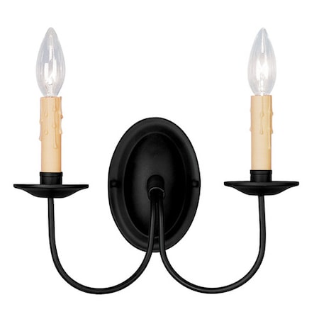 Livex Lighting Heritage 2 Light Black Wall Sconce 4452-04