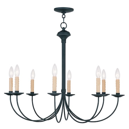 Livex Lighting Heritage 8 Light Black Chandelier 4457-04