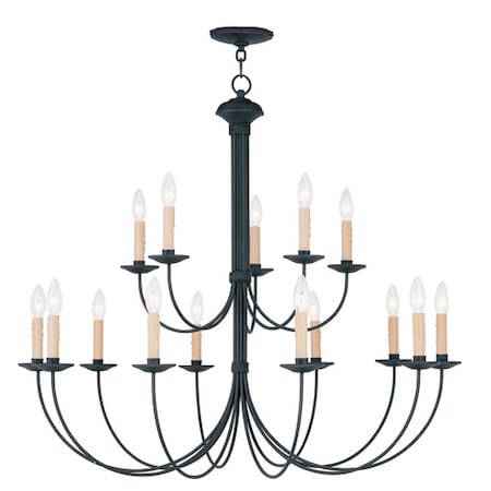 Livex Lighting Heritage 15 Light Black Chandelier 4460-04