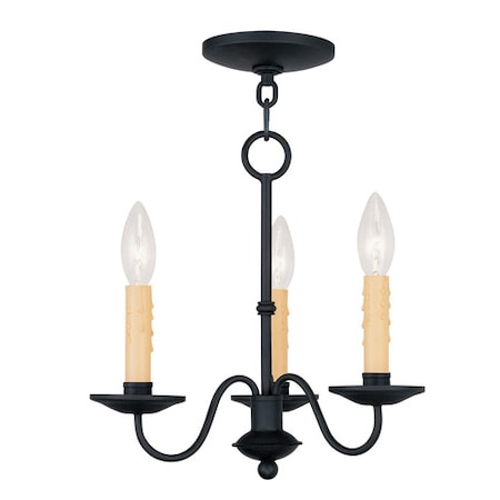 Livex Lighting Heritage 3 Light Black Mini Chandelier 4463-04