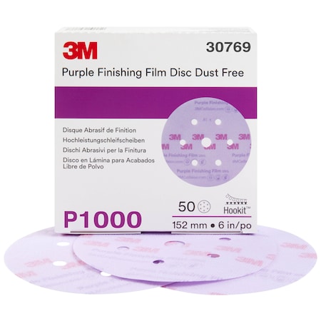 3M Hookit PrpFinishFilmDiscDF30769 6", PK200 30769