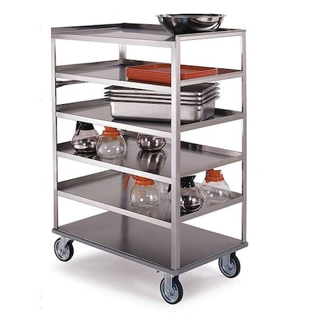 Lakeside Stainless 6-Shelf Cart; (3) Edges Up, 500 lb Capacity, 21"x35" 448