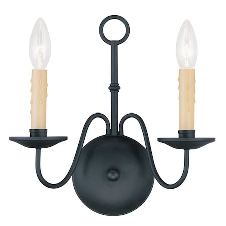 Livex Lighting Heritage 2 Light Black Wall Sconce 4492-04