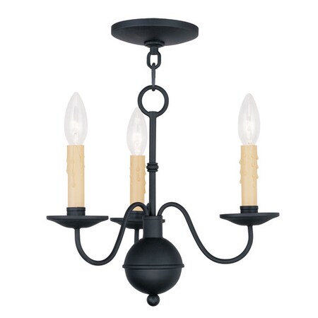 Livex Lighting Heritage 3 Light Black Mini Chandelier 4493-04