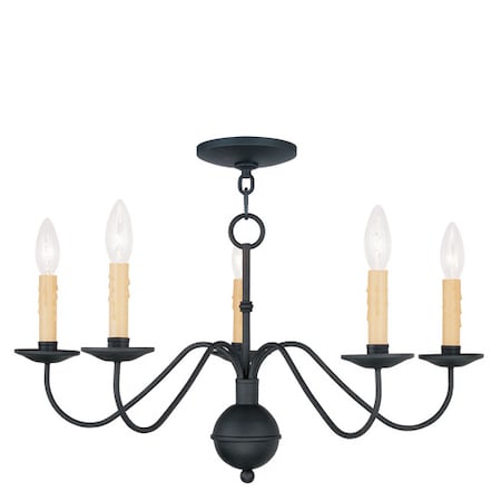 Livex Lighting Heritage 5 Light Black Chandelier 4495-04