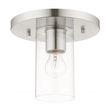 Livex Lighting Brushed Nickel Flush Mount, 1 Light 45471-91