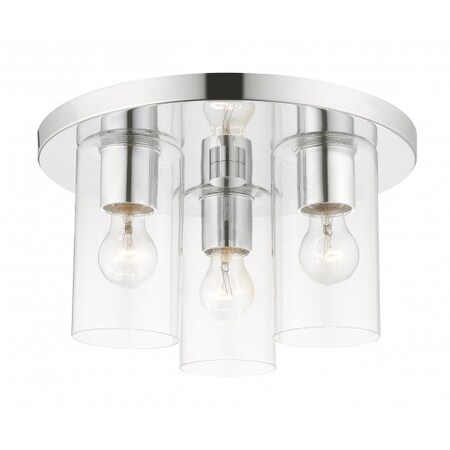 Livex Lighting Polished Chrome Flush Mount, 3 Light 45472-05