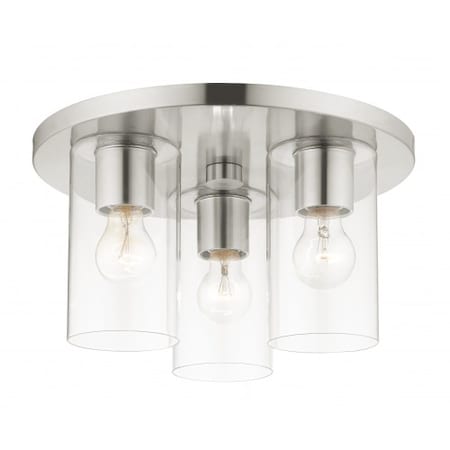 Livex Lighting Brushed NickelFlush Mount, 3 Light 45472-91
