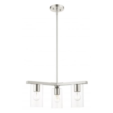 Livex Lighting Brushed Nickel Chandelier, 3 Light 45473-91