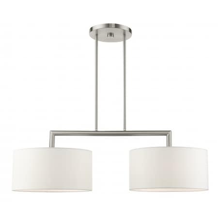 Livex Lighting Brushed Nickel Linear Chandelier, 2 Light 45492-91