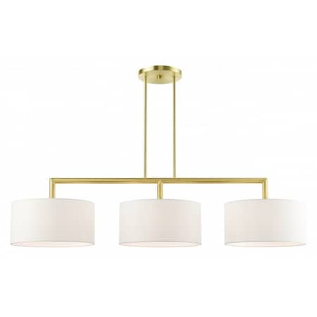 Livex Lighting Satin BrassLinear Chandelier, 3 Light 45493-12