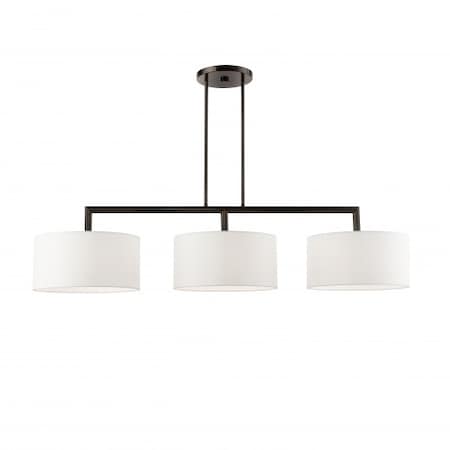 Livex Lighting Black Chrome Linear Chandelier, 3 Light 45493-46