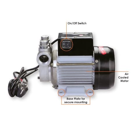 Groz Transfer Pump, Diesel, 220V, AC, 220VAC, 15 Max. Flow Rate , 1/2 HP, Aluminum Die Cast, 1" FBSP Inlet 45513