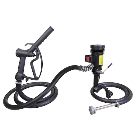 Groz Diesel and Oil Pump, Electric, 110V, 110vac, 10.5 Max. Flow Rate , 0.43 HP, POM, 3/4" Hose Barb Inlet 45522