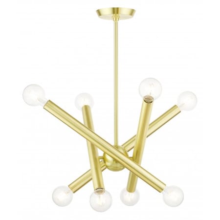 Livex Lighting Satin BrassChandelier, 8 Light 45584-12