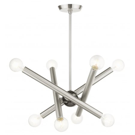 Livex Lighting Brushed Nickel Chandelier, 8 Light 45584-91