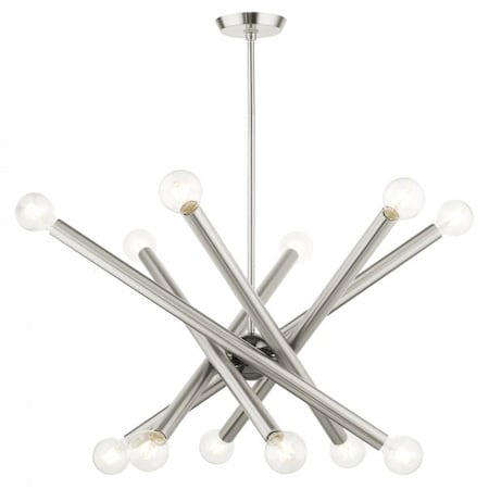 Livex Lighting Brushed Nickel Chandelier, 12 Light 45586-91