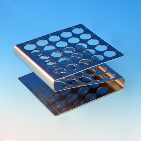 Globe Scientific Rack, 25-Place, Stainless Steel 457100