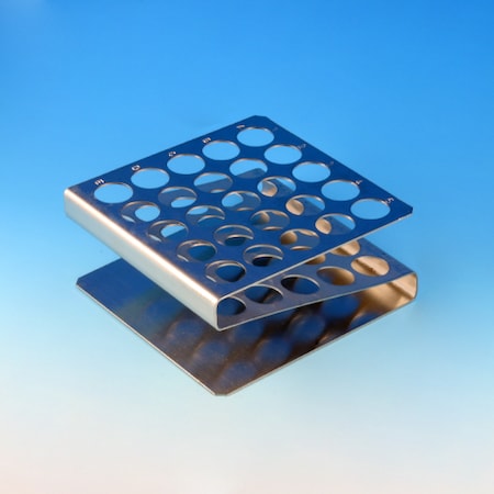 Globe Scientific Rack, 25-Place, Stainless Steel 457200
