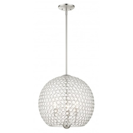 Livex Lighting Brushed Nickel Pendant, 3 Light 45723-91