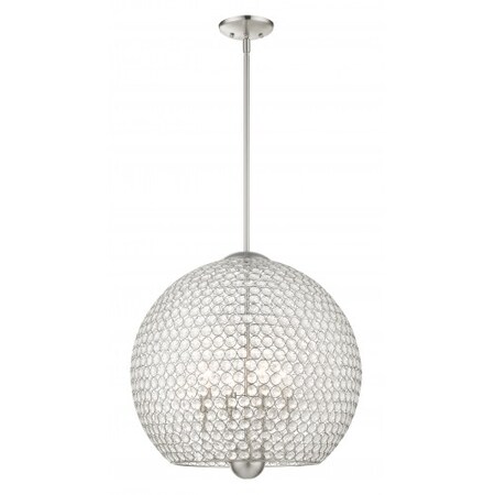 Livex Lighting Brushed Nickel Pendant, 4 Light 45724-91