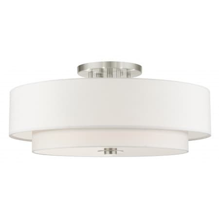 Livex Lighting Brushed Nickel Semi Flush, 6 Light 45799-91