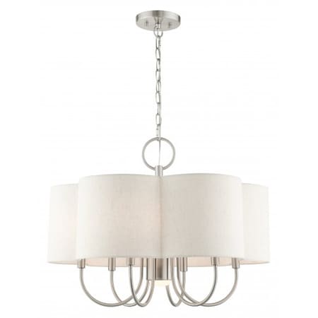 Livex Lighting Brushed Nickel Chandelier, 7 Light 45807-91