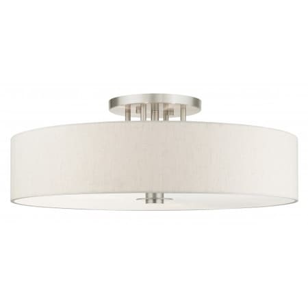 Livex Lighting Brushed Nickel Semi Flush, 6 Light 45848-91
