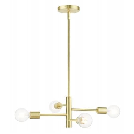 Livex Lighting Satin BrassChandelier, 4 Light 45864-12