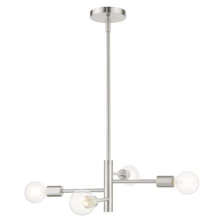 Livex Lighting Brushed Nickel Chandelier, 4 Light 45864-91