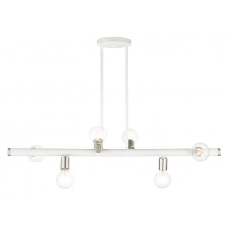 Livex Lighting White Linear Chandelier, 6 Light 45866-03