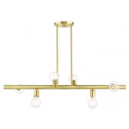 Livex Lighting Satin BrassLinear Chandelier, 6 Light 45866-12