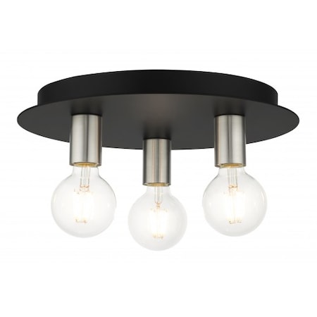 Livex Lighting Black Flush Mount, 3 Light 45873-04