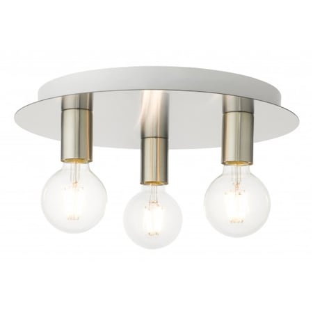 Livex Lighting Brushed Nickel Flush Mount, 3 Light 45873-91