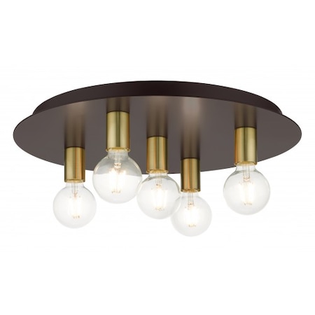 Livex Lighting Bronze Flush Mount, 5 Light 45875-07