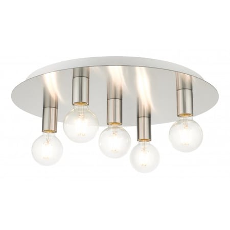 Livex Lighting Brushed Nickel Flush Mount, 5 Light 45875-91
