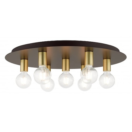 Livex Lighting Bronze Flush Mount, 7 Light 45876-07
