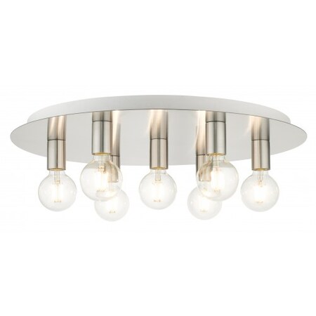 Livex Lighting Brushed Nickel Flush Mount, 7 Light 45876-91