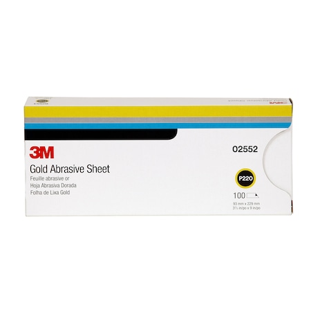 3M Productn ResiniteGoldSht 02552P220gr, PK5 02552