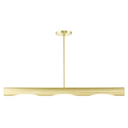 Livex Lighting Satin BrassLinear Chandelier, 3 Light 45897-12