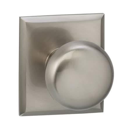 Omnia Knob Rectangular Rose Pass Knob 2-3/8" BS Full Lip Satin Nickel 458 458RT/238F.PA15