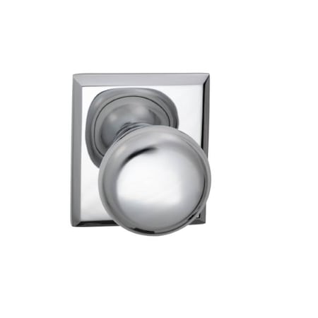 Omnia Knob Rectangular Rose Priv Knob 2-3/8" BS Full Lip Bright Chrome 458 458RT/238F.PR26