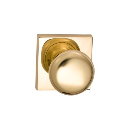 Omnia Knob with Square Rose Single Dummy Knob Bright Brass 458 458SQ/0.SD3