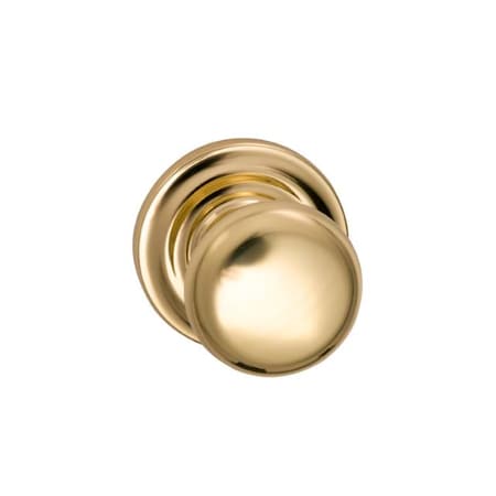 Omnia Knob with Traditional Rose Single Dummy Knob Bright Brass 458 458TD/0.SD3